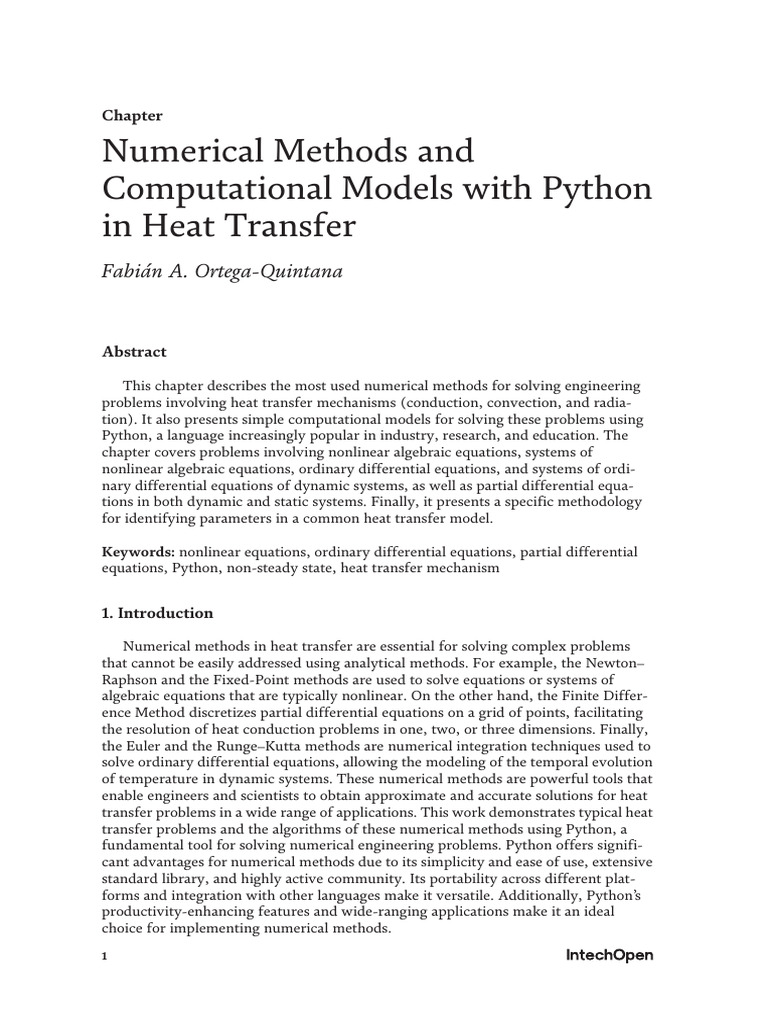 Python for Heat Transfer Modeling | PDF | Equations | Numerical Analysis