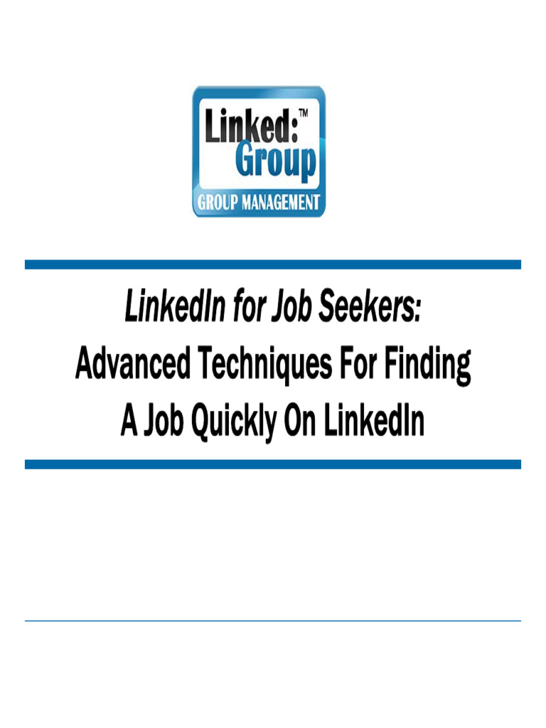 Advanced Job Search on LinkedIn | PDF | Linked In | Recruitment