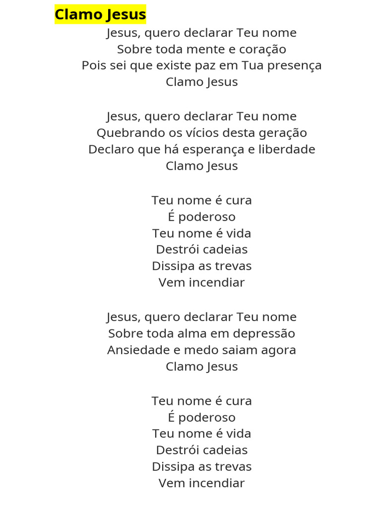 Clamo Jesus | PDF