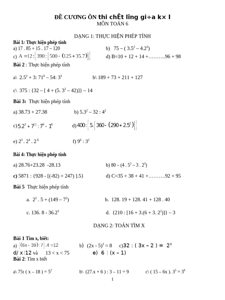 De Cuong On Tap Thi Giua Ky 1 | PDF