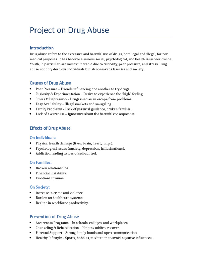 Understanding Drug Abuse: Causes & Solutions | PDF | Substance Abuse ...