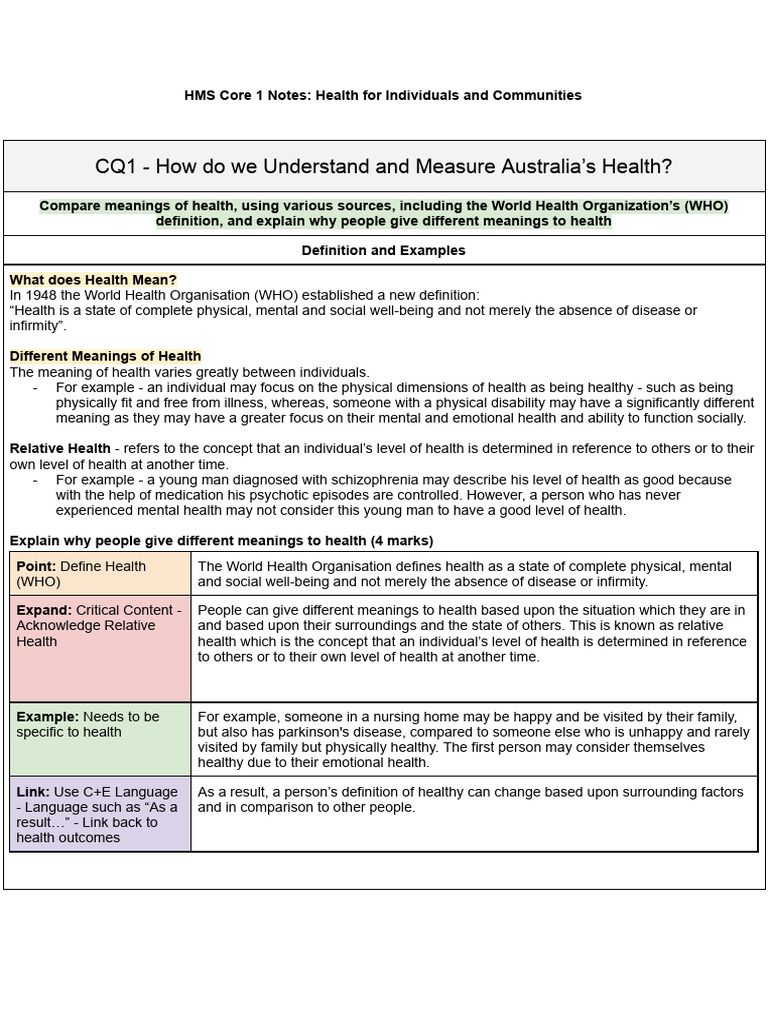 Understanding Health: Definitions & Dynamics | PDF | Mental Health ...