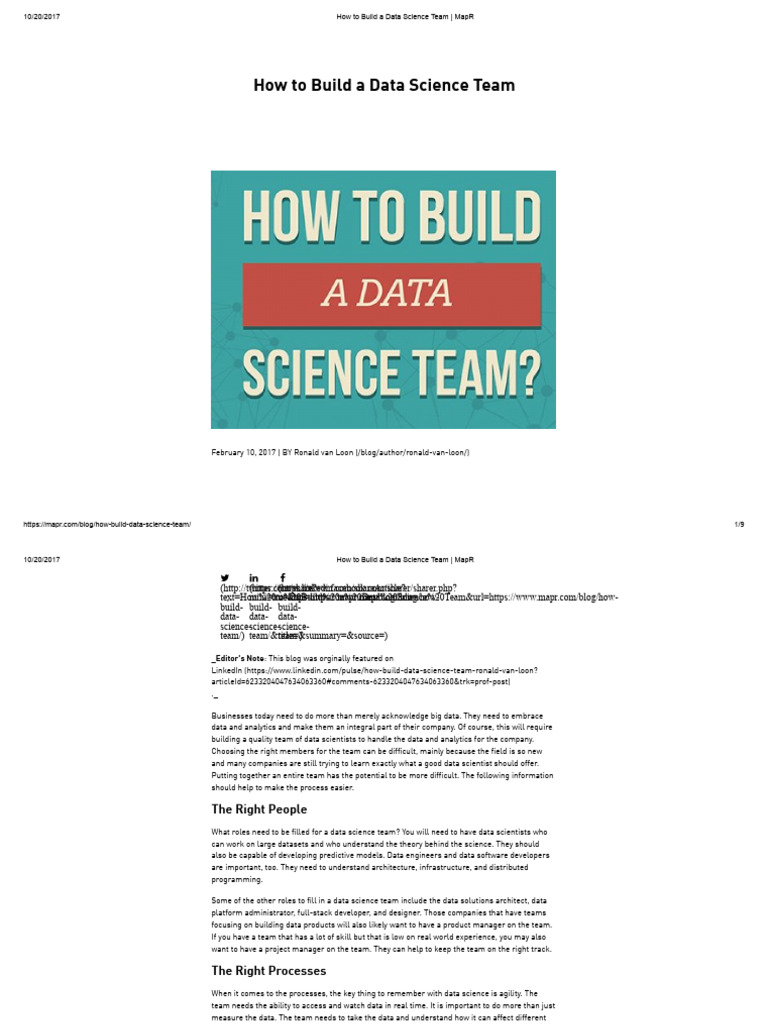 Building a Data Science Team Guide | PDF | Apache Spark | Computing