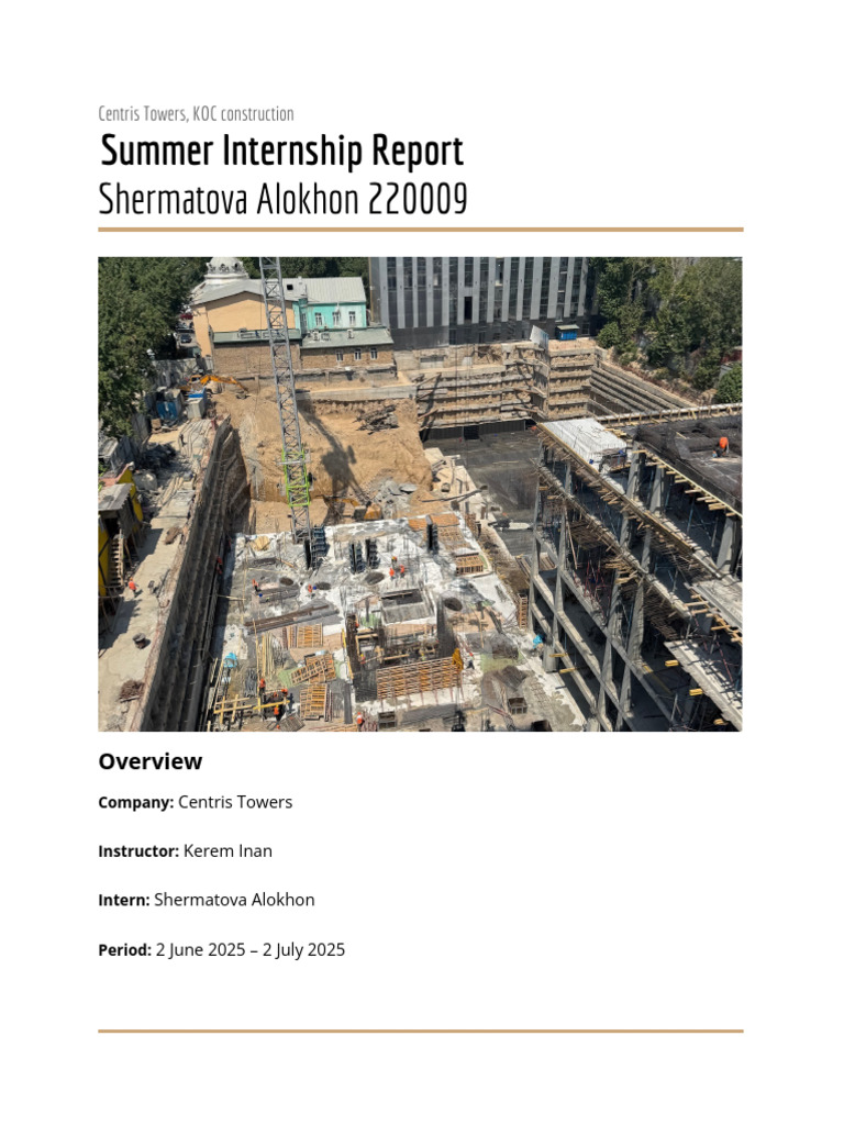 Centris Towers Internship Insights | PDF | Building Engineering