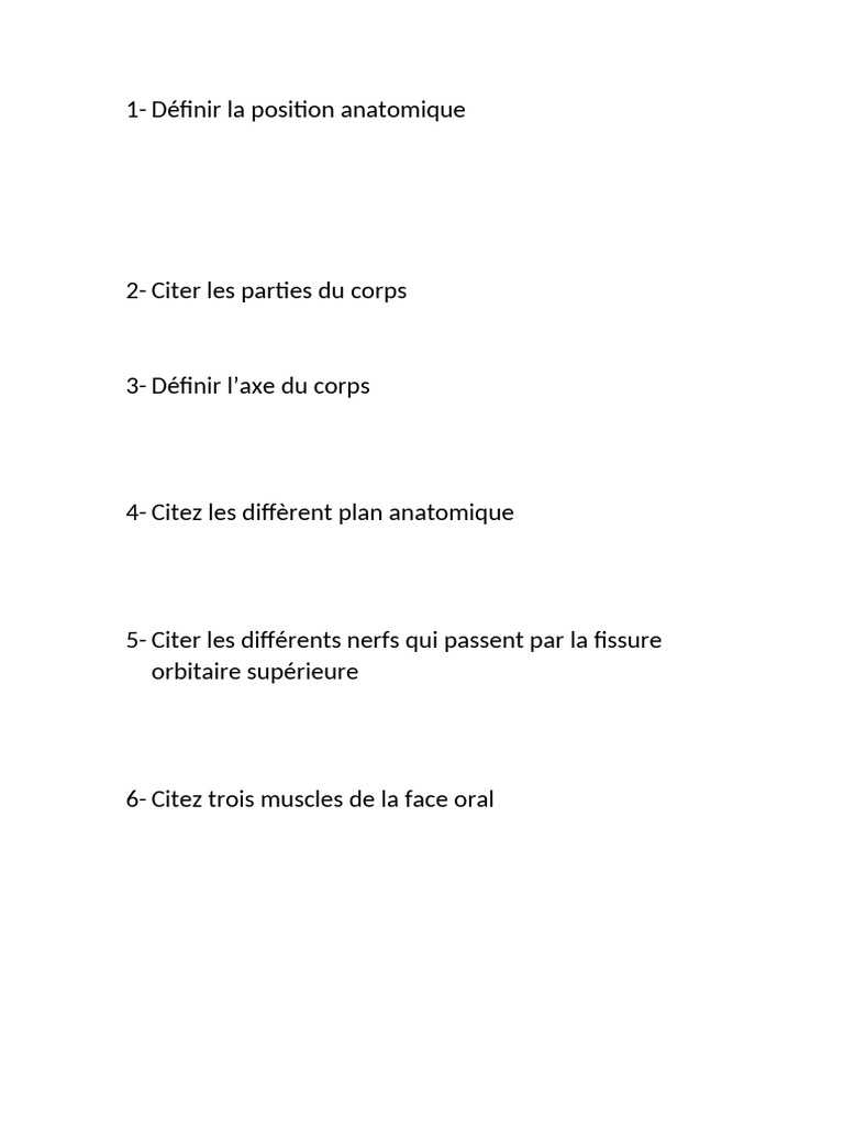 Définition de la position anatomique | PDF
