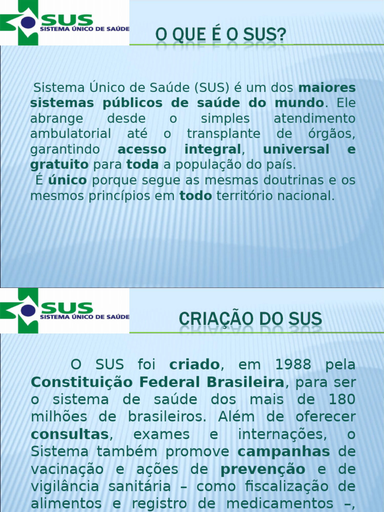 Entenda o Sistema Único de Saúde (SUS) | PDF | Politica Social