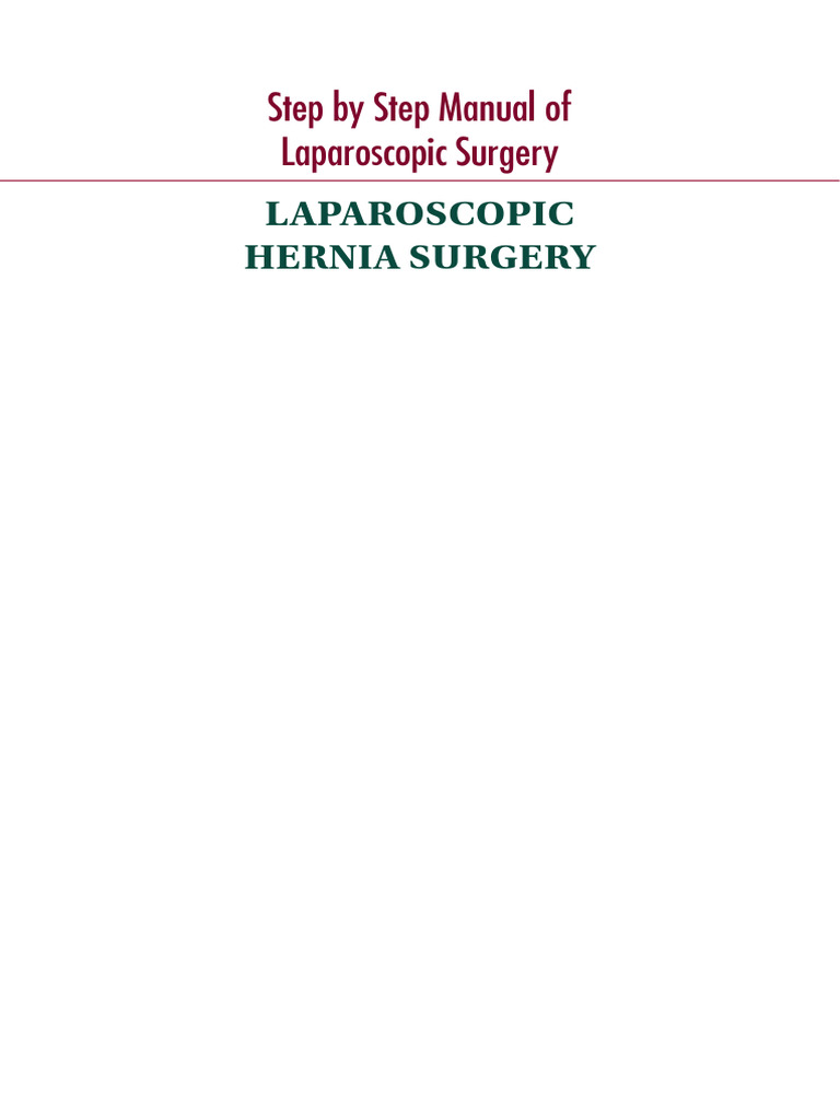 Laparoscopic Hernia Surgery Manual | PDF | Abdomen