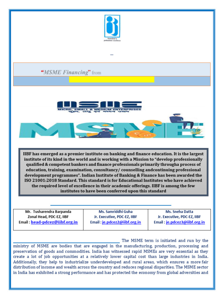Virtual MSME Financing Training 2024 | PDF | Economies | Business