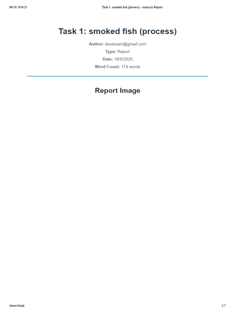Smoked Fish Production Process Report | PDF | Food Industry | Food And ...