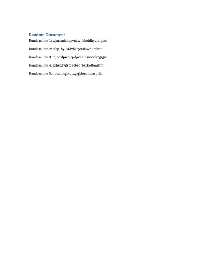 Random Doc 1 | PDF