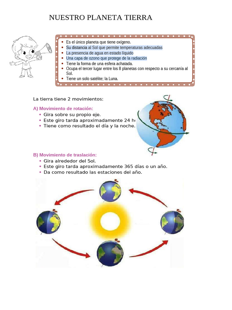 Movimientos de la Tierra para Niños | PDF | Tierra | Dom