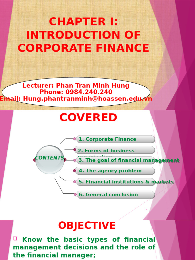 Introduction to Corporate Finance Concepts | PDF | Limited Liability ...