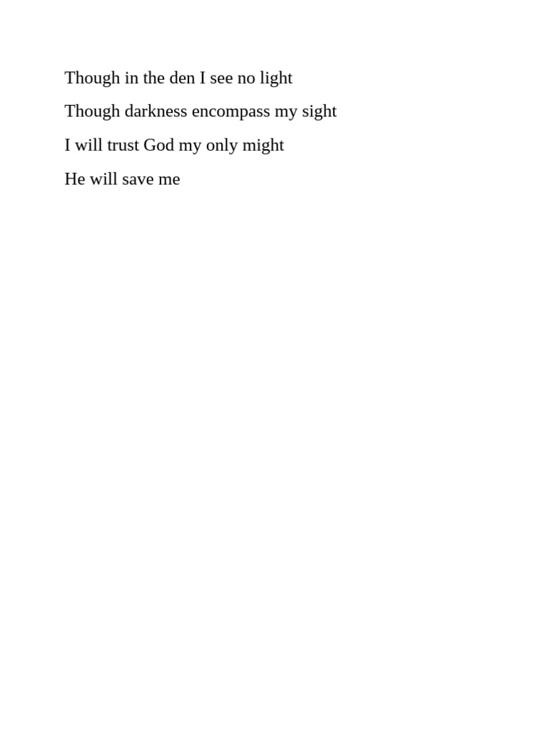 Though in The Den I See No Light | PDF