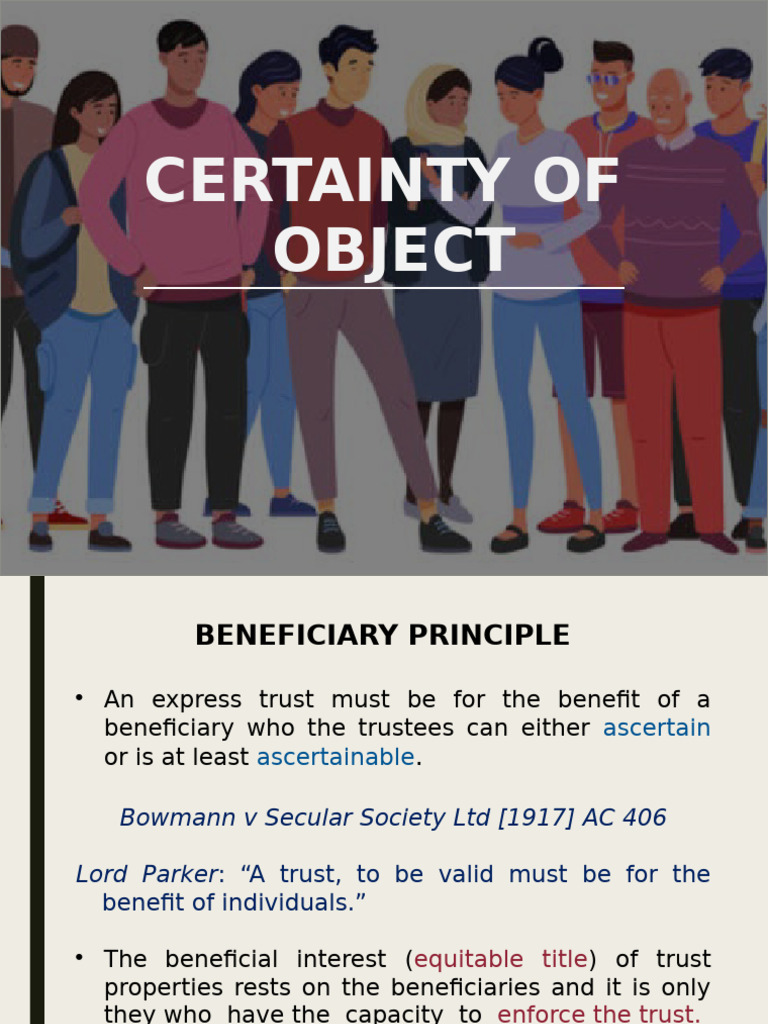 Certainty of Object in Trust Law | PDF | Wills And Trusts | Common Law
