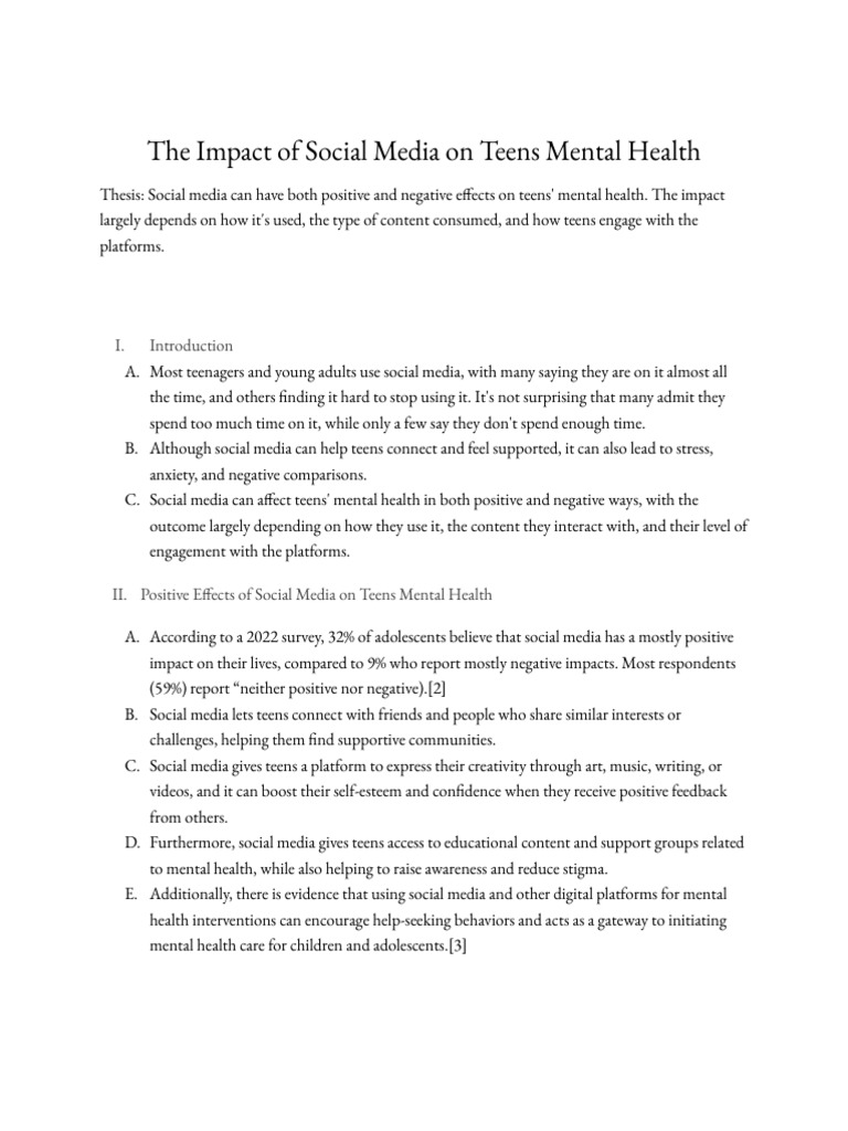 Social Media's Effects on Teen Mental Health | PDF | Adolescence ...