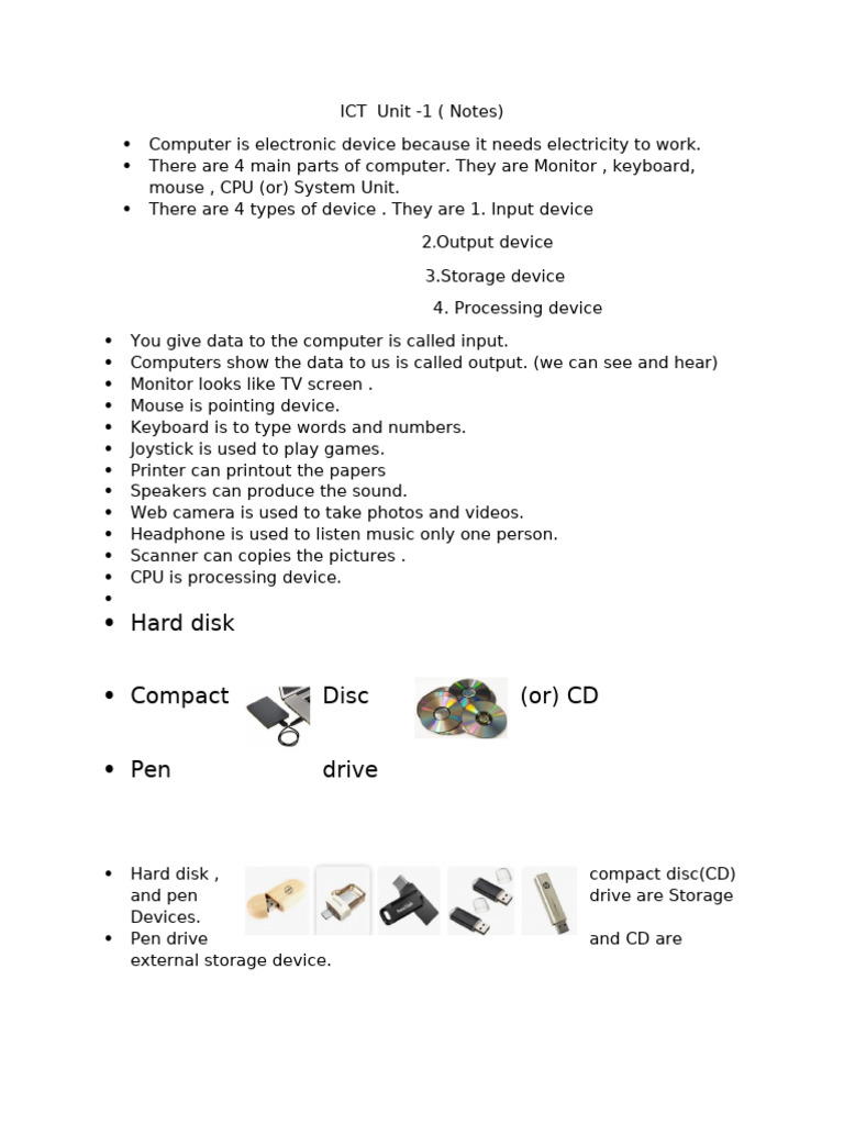 ICT Unit 1 | PDF