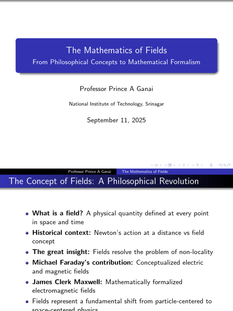 Understanding Field Mathematics | PDF | Field (Physics) | Euclidean Vector