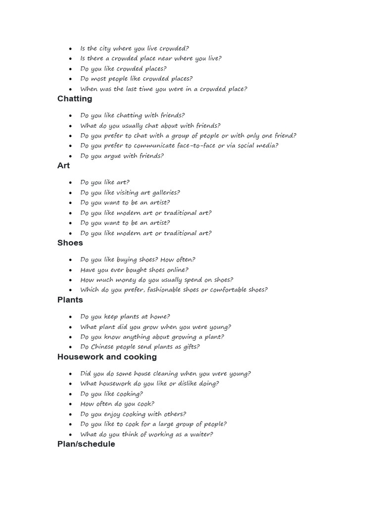 Engaging Questions for Daily Conversations | PDF | Hobbies | Advertising