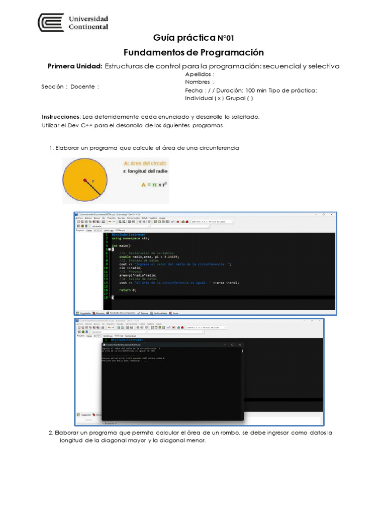 Fundamentos de Programación: Estructuras de Control | PDF