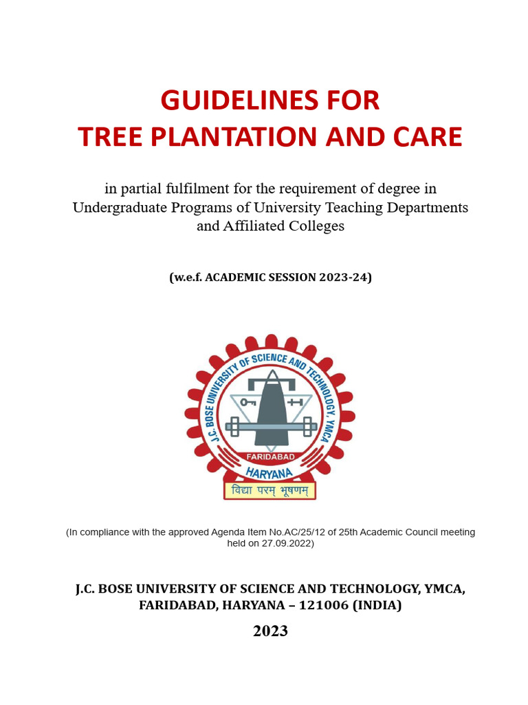 Tree Plantation Guidelines for Students | PDF | Sustainability ...