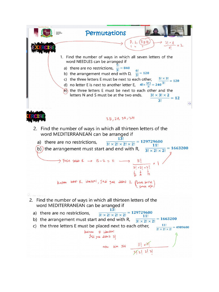 Perms and Combs Notes, Binus 11 | PDF