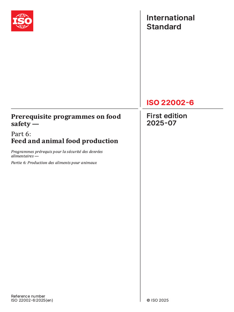 ISO 22002-6:2025 Overview | PDF | International Organization For ...