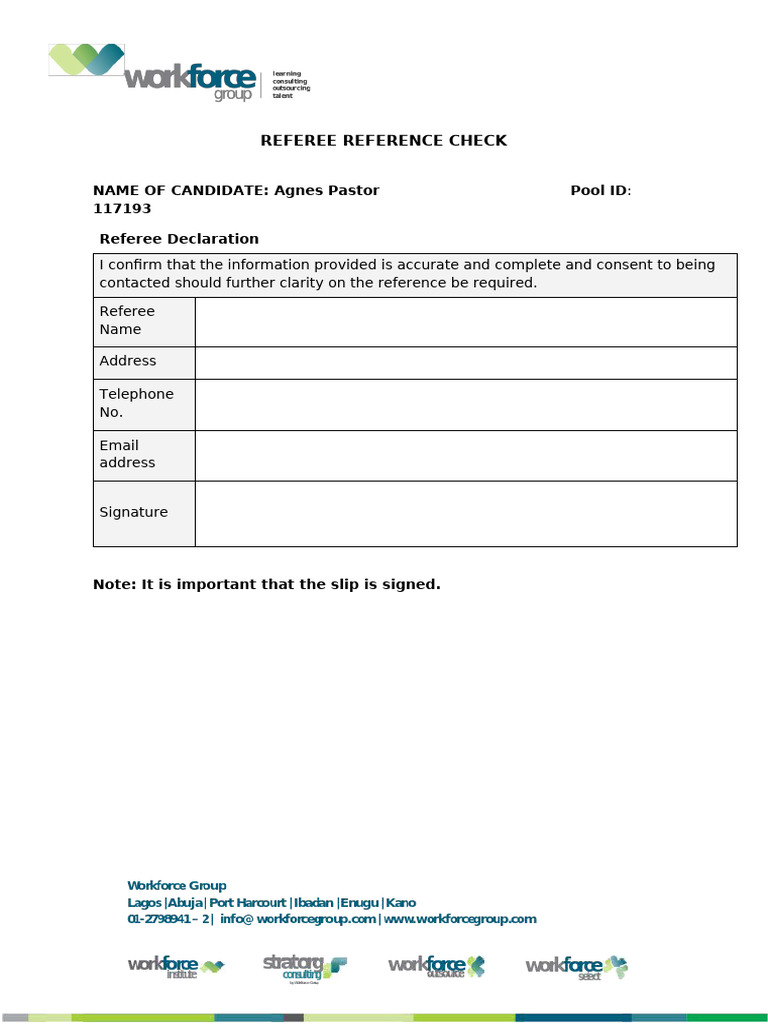Referee Form | PDF