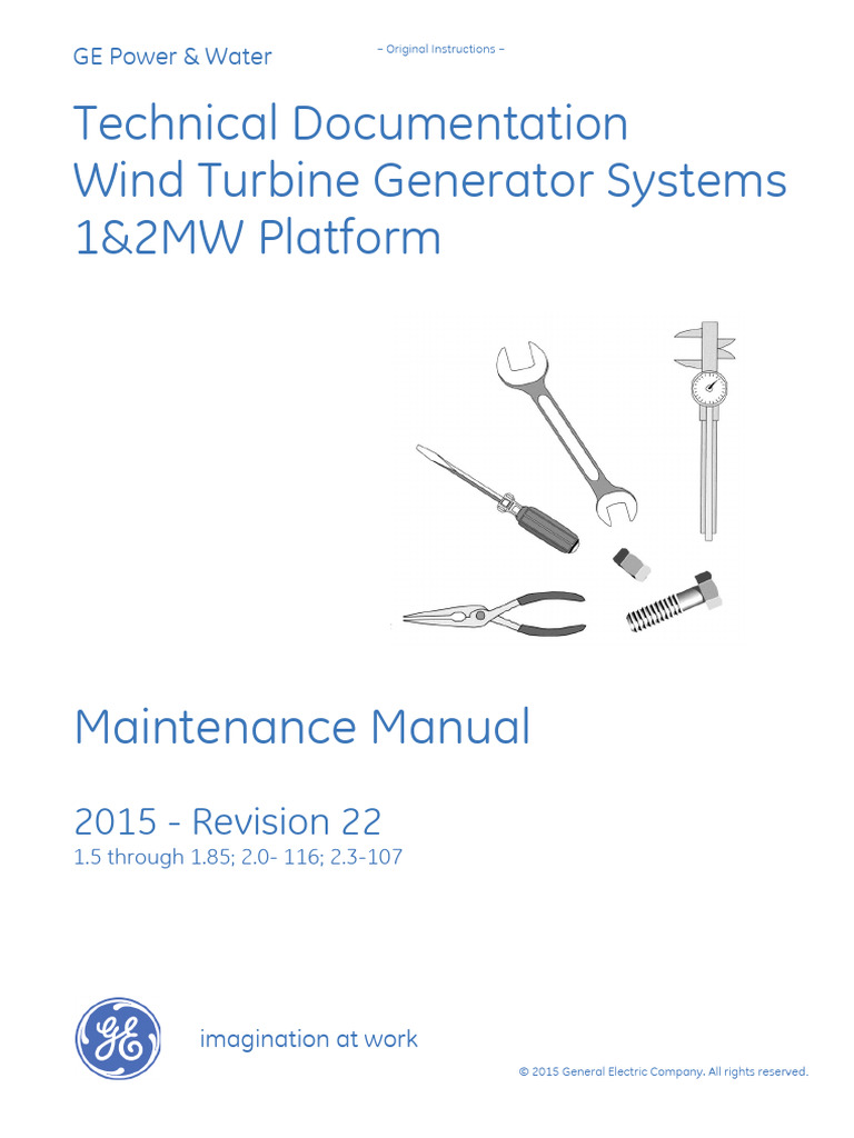 Wind Turbine Maintenance Manual 1-2MW | PDF | Turbine | Manual Transmission