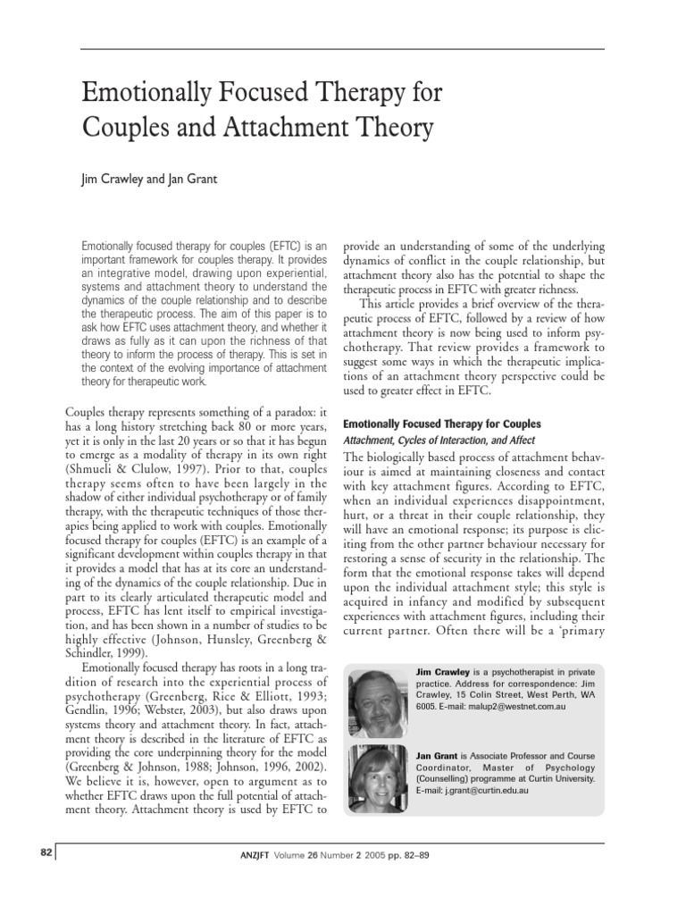Emotionally Focused Therapy For Couples | PDF | Relationship Counseling ...