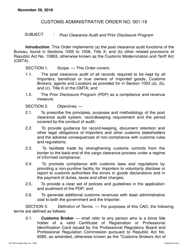 Post Clearance Audit Guidelines | PDF | Customs | Audit