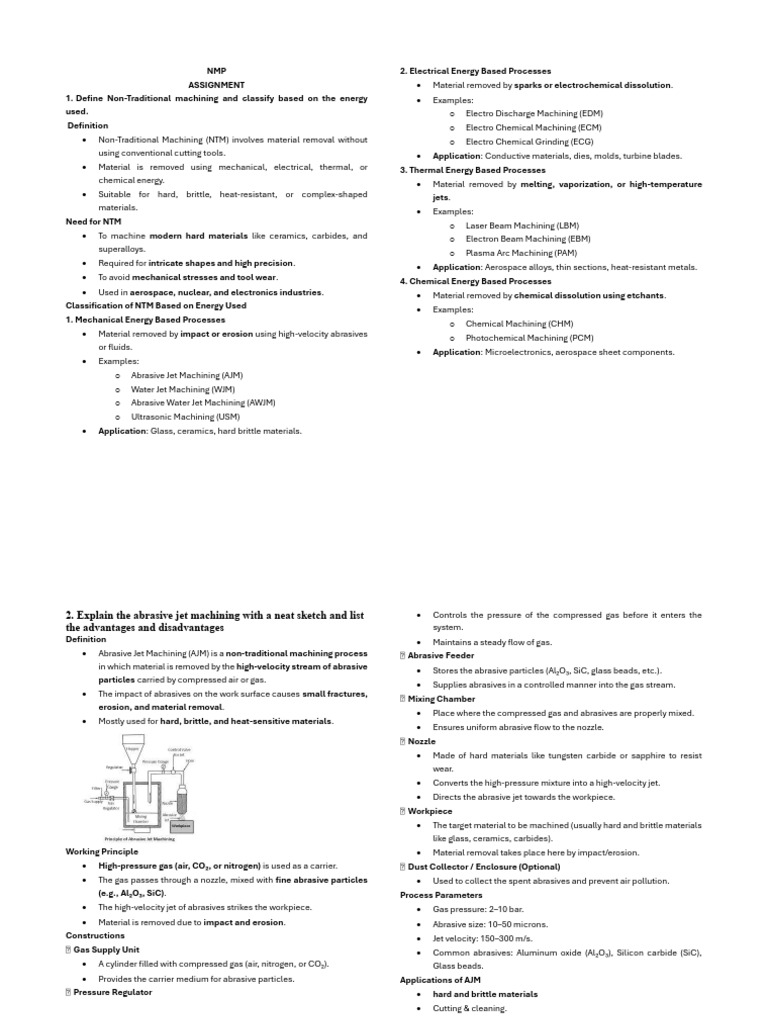 Non-Traditional Machining Overview | PDF | Machining | Applied And ...