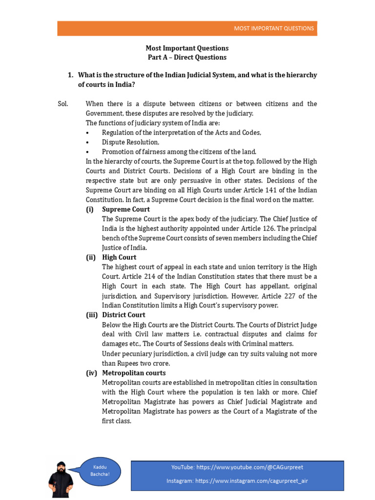 Indian Judicial System Overview | PDF | Guarantee | Supreme Courts