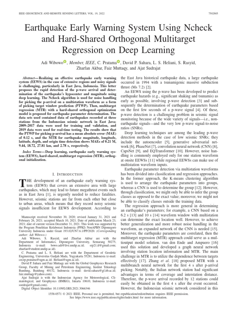 Earthquake Early Warning via Deep Learning | PDF | Earthquakes | Deep ...
