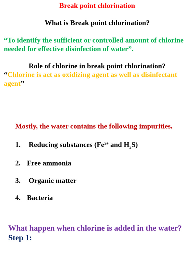 Understanding Break Point Chlorination | PDF | Chlorine | Chemistry