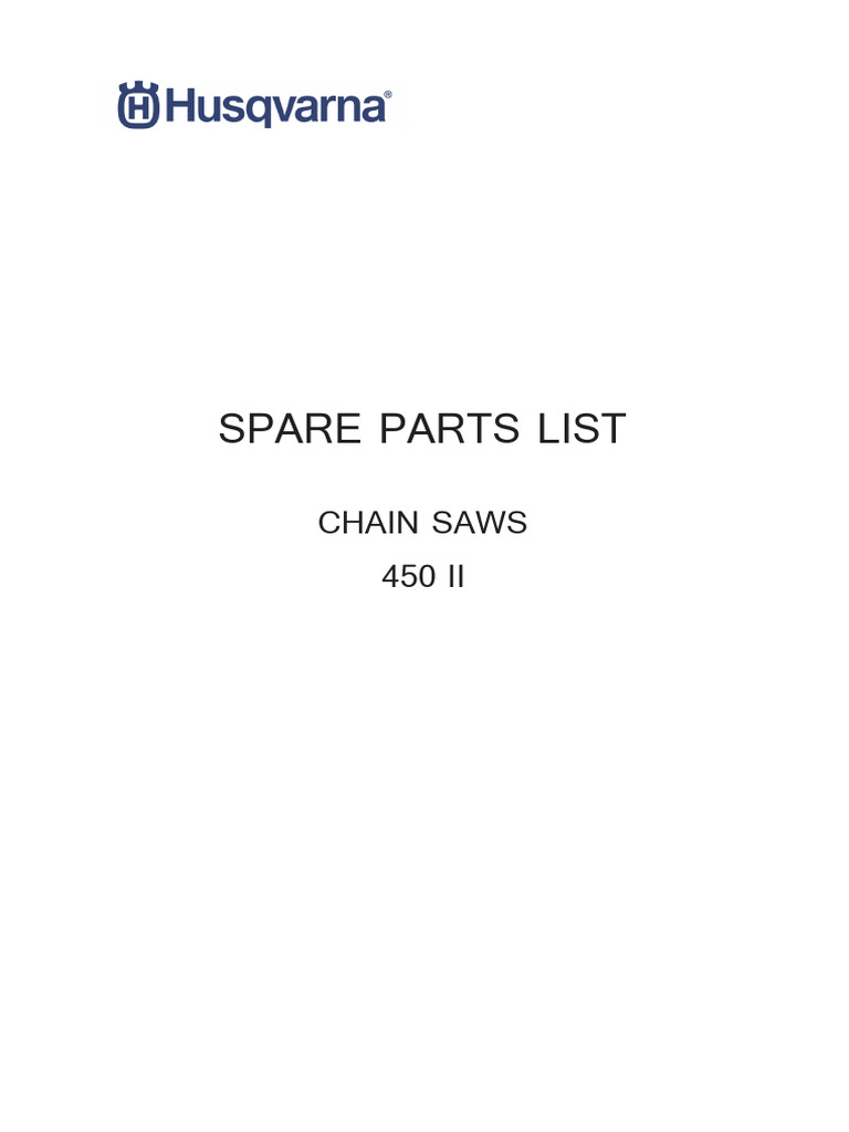 Husqvarna 450 II Parts List Update | PDF | Piston | Clutch