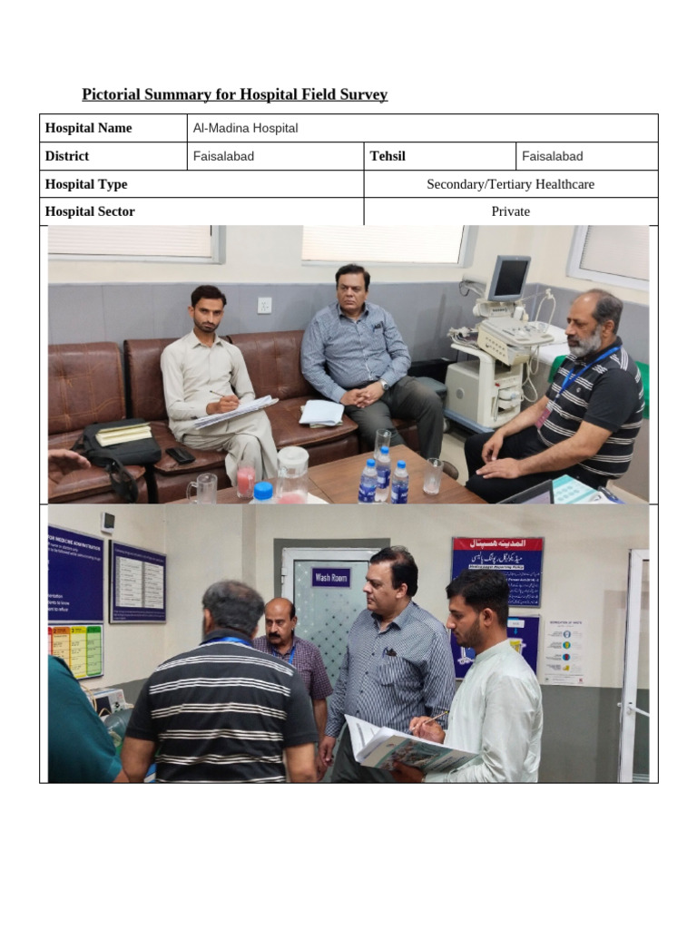 Faisalabad Hospital Field Survey Summary | PDF | Health Sciences | Quality
