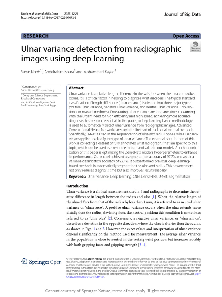 Deep Learning for Ulnar Variance Detection | PDF | Deep Learning