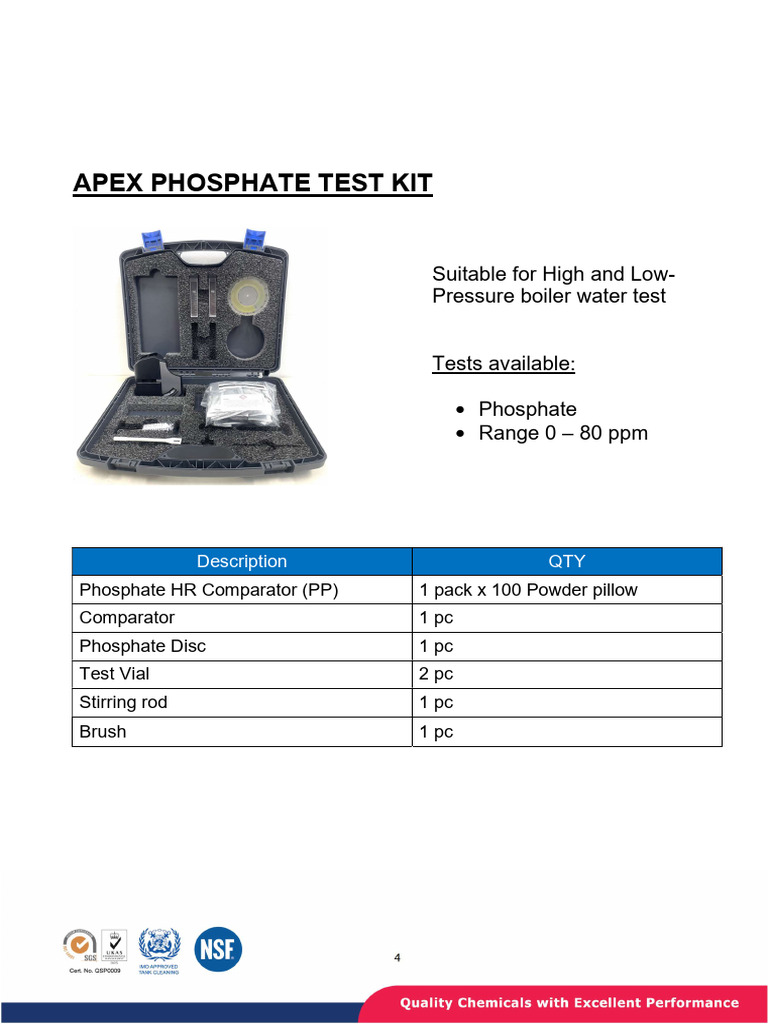 APEX Phosphate Test Kit Overview | PDF