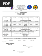 Grade 2 Matatag Class Program 2025-2026 | PDF