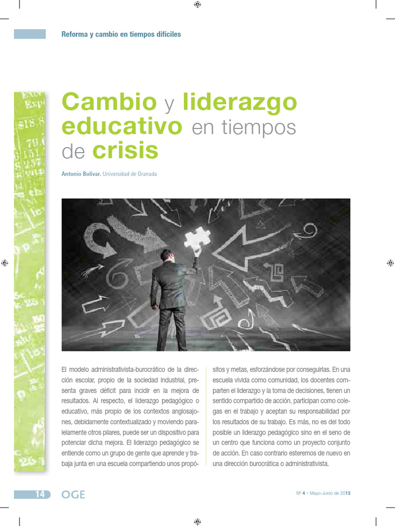 Liderazgo educativo en tiempos de crisis | PDF | Escuelas | Maestros