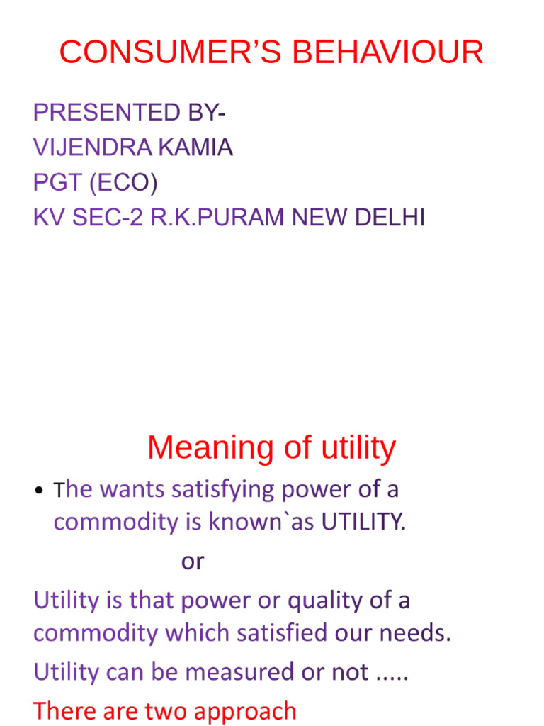 Understanding Consumer Behavior and Utility | PDF | Demand | Elasticity ...
