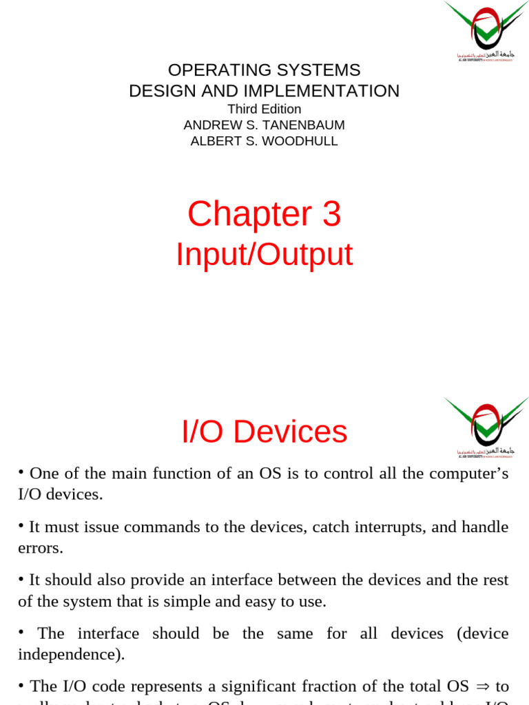 I/O Management in Operating Systems | PDF | Input/Output | Operating System