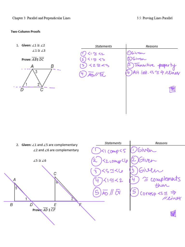 Proving Lines Parallel in Geometry | PDF