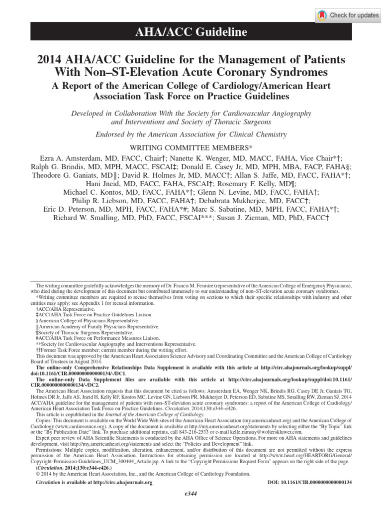 Amsterdam Et Al 2014 2014 Aha Acc Guideline For The Management of ...