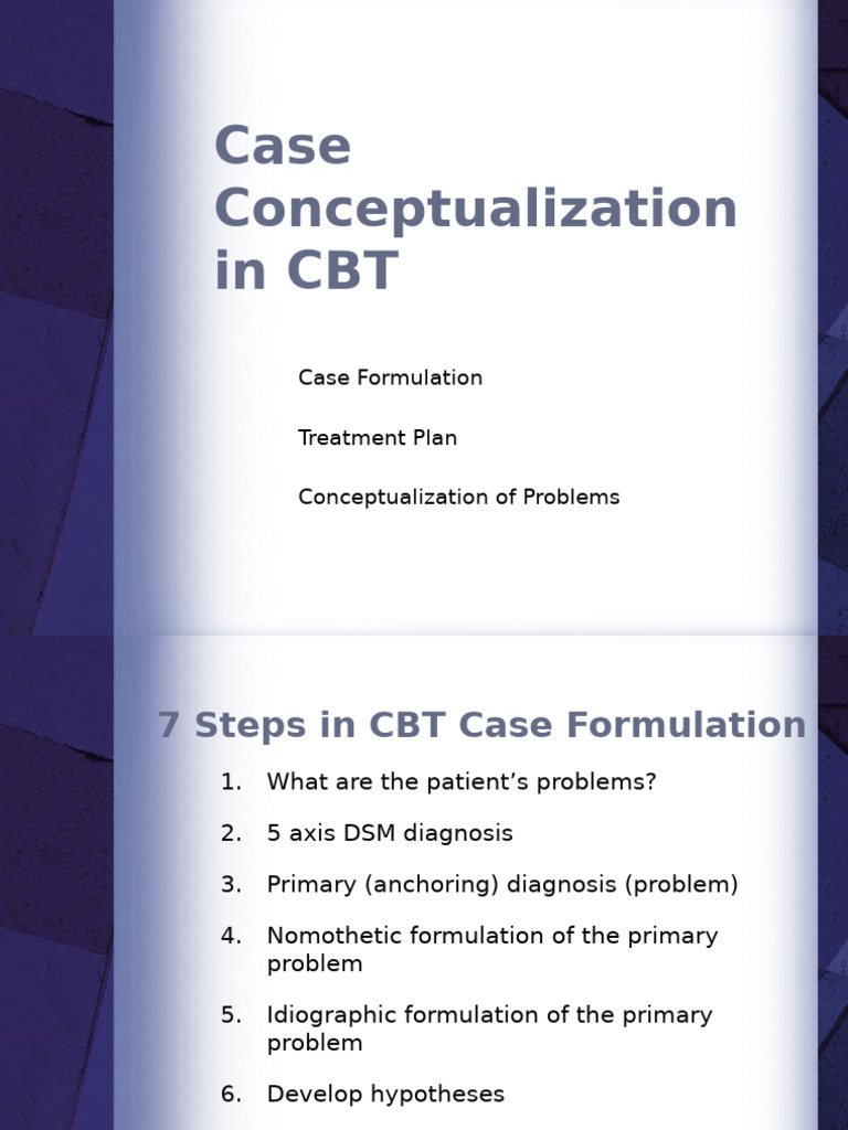 CBT Case Conceptualization Guide | PDF | Cognitive Behavioral Therapy ...