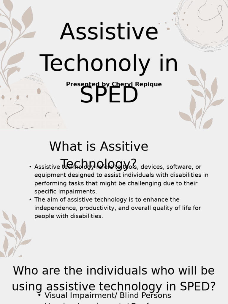 Assistive Technology in Special Education | PDF | Visual Impairment ...