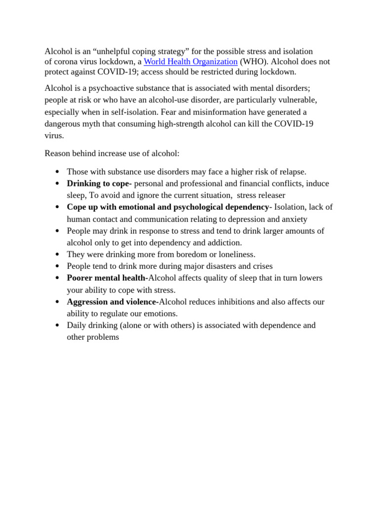 Alcohol and Lockdown | PDF