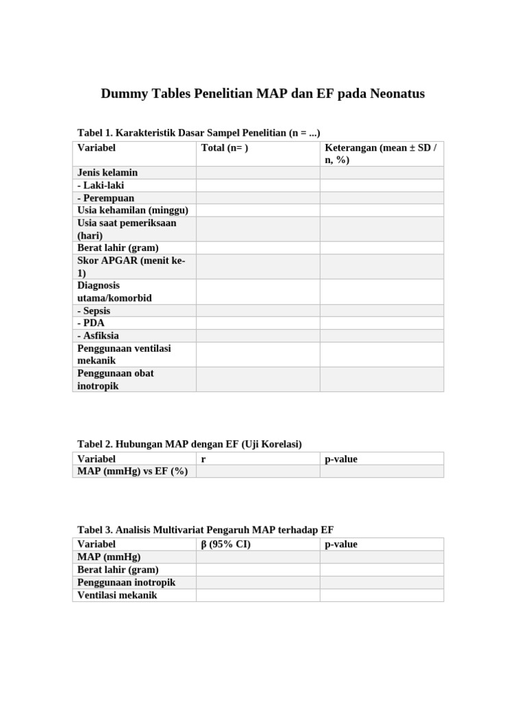 Analisis MAP dan EF pada Neonatus | PDF