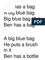 Ben Has A Bag A Big Blue Bag Big Blue Bag (2x) Ben Has A Bag