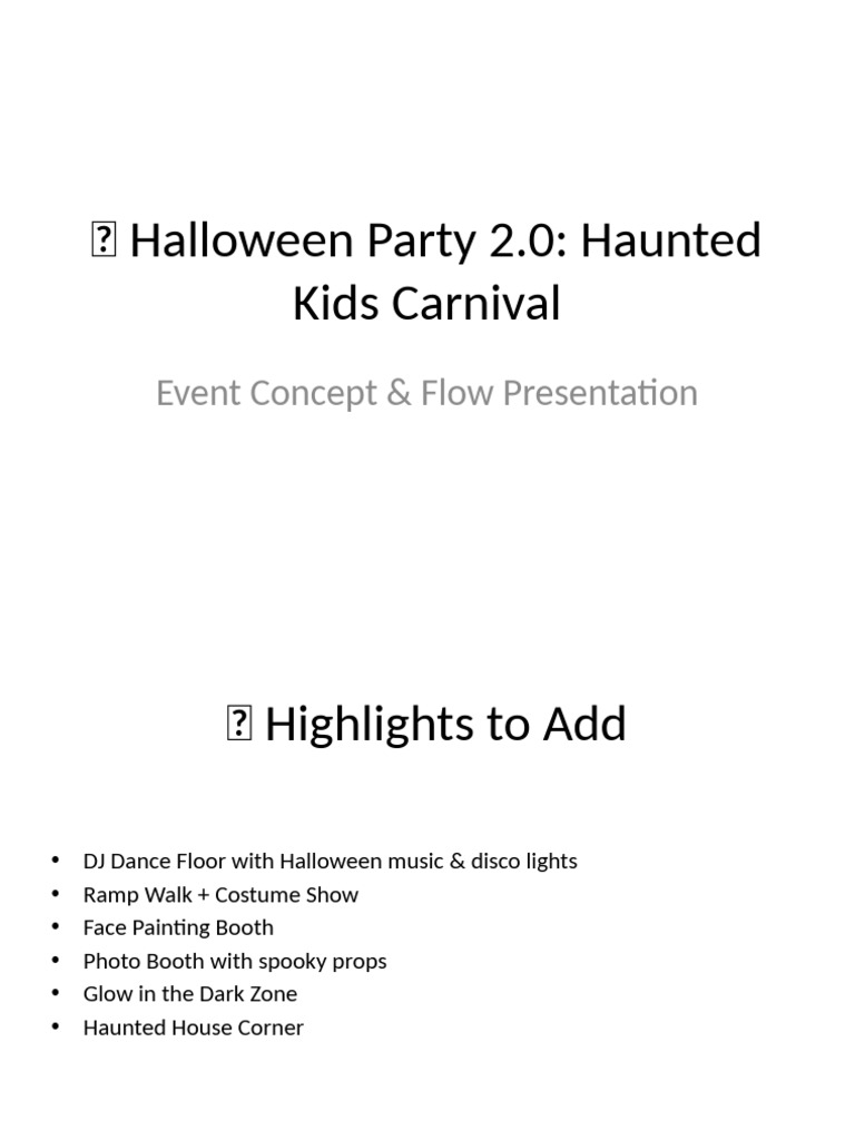 Halloween Kids Carnival Party Plan | PDF